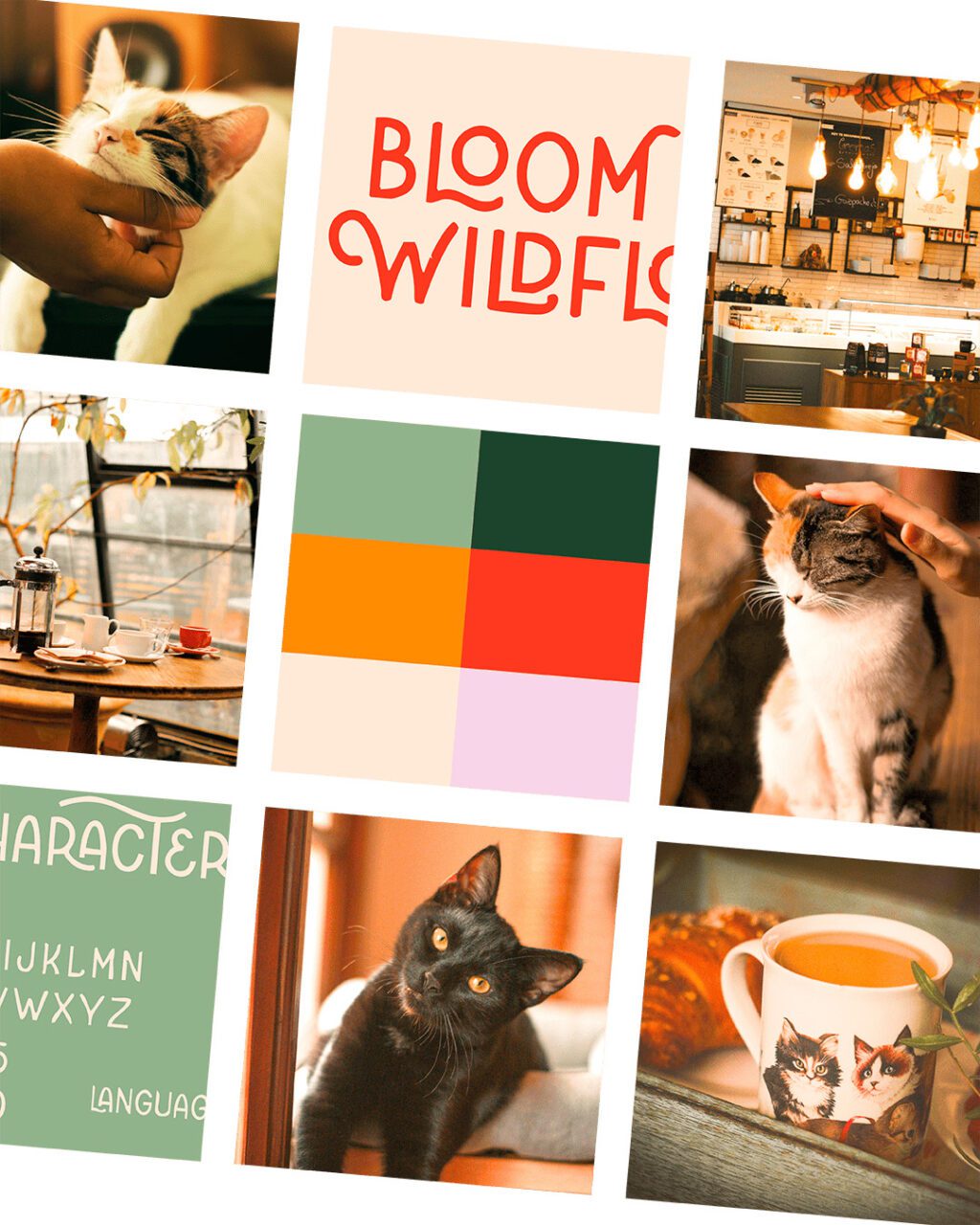 Moodboard für Katzencafé