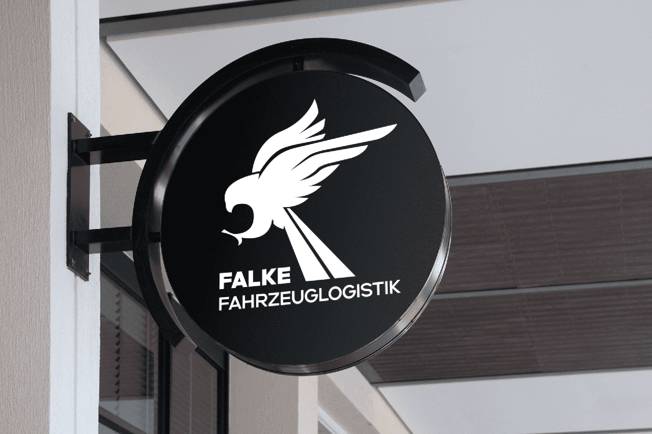 Logo auf Schild an Hauswand Mockup